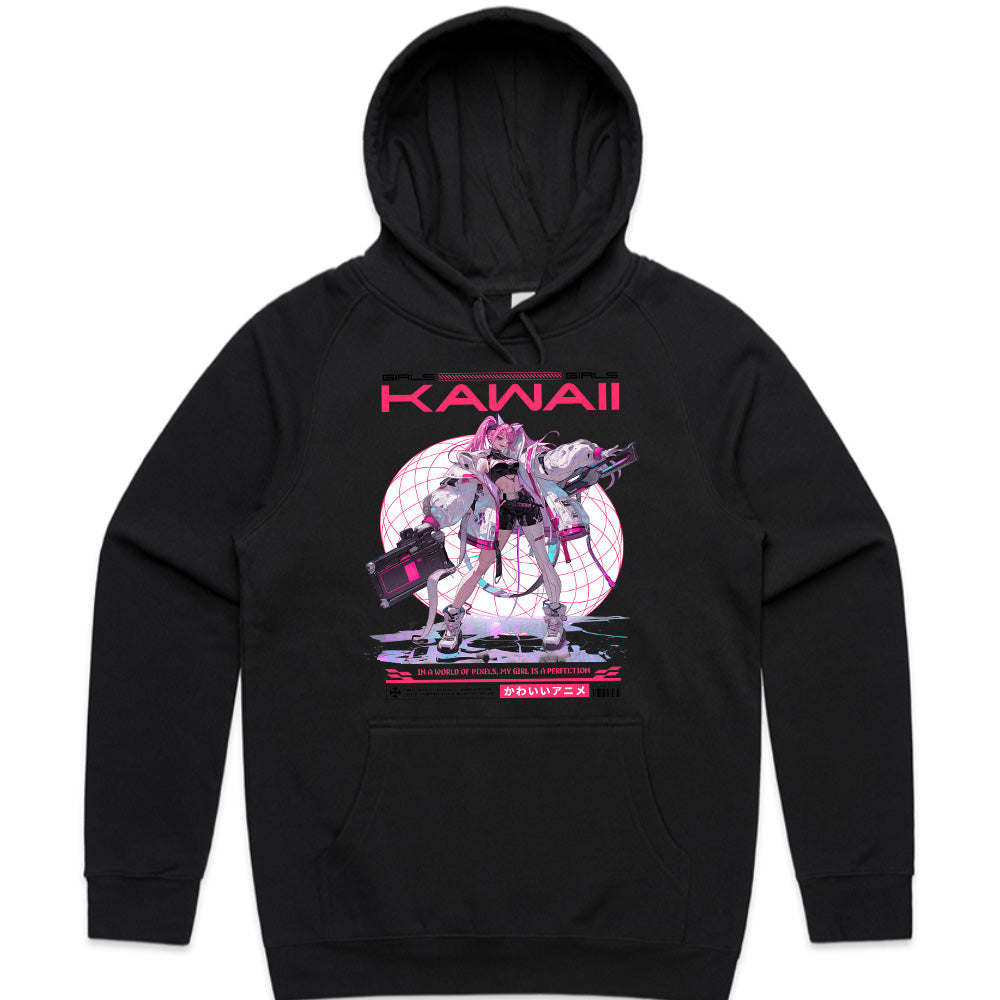 Pixel Kawaii: Cyberpunk Waifu Tee