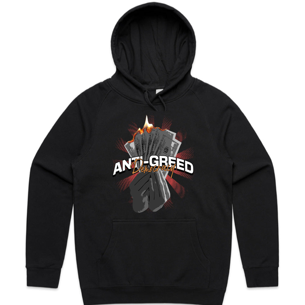 Burn the Greed: Anti-Greed Democracy Tee