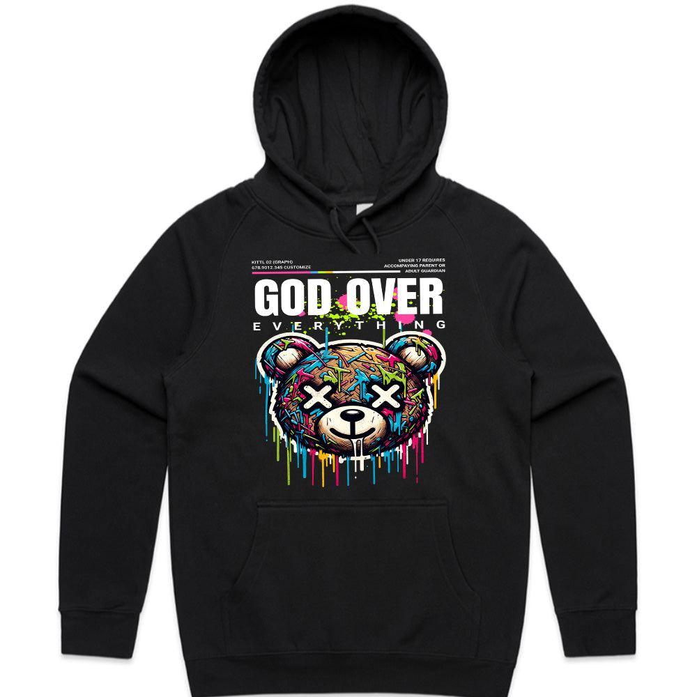 Divine Drip: God Over Everything Graffiti Bear Tee