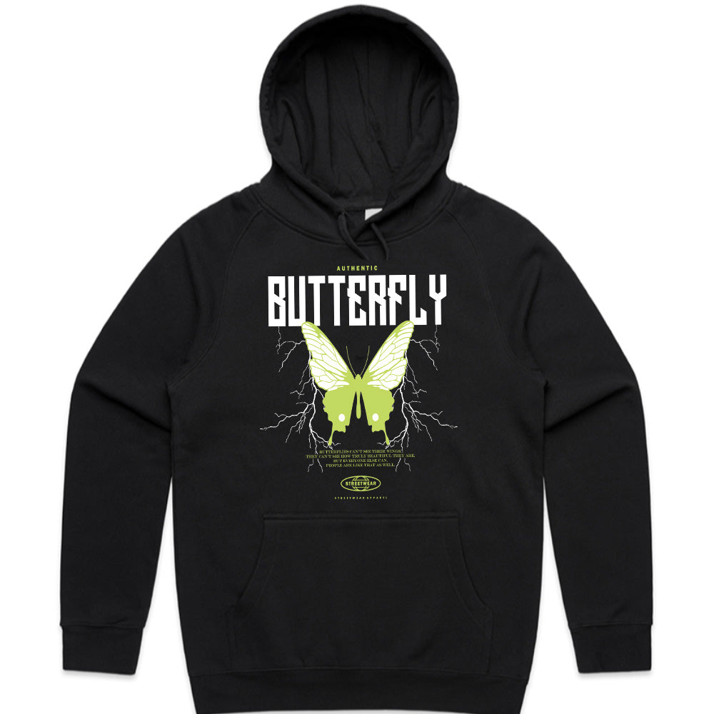 Electric Metamorphosis: Authentic Butterfly Streetwear Tee