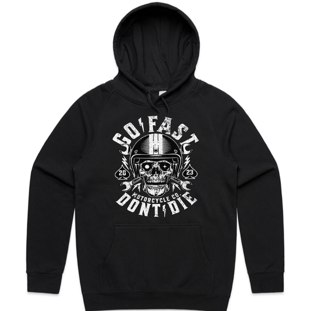 Go Fast, Don’t Die – Hardcore Biker Skull T-Shirt