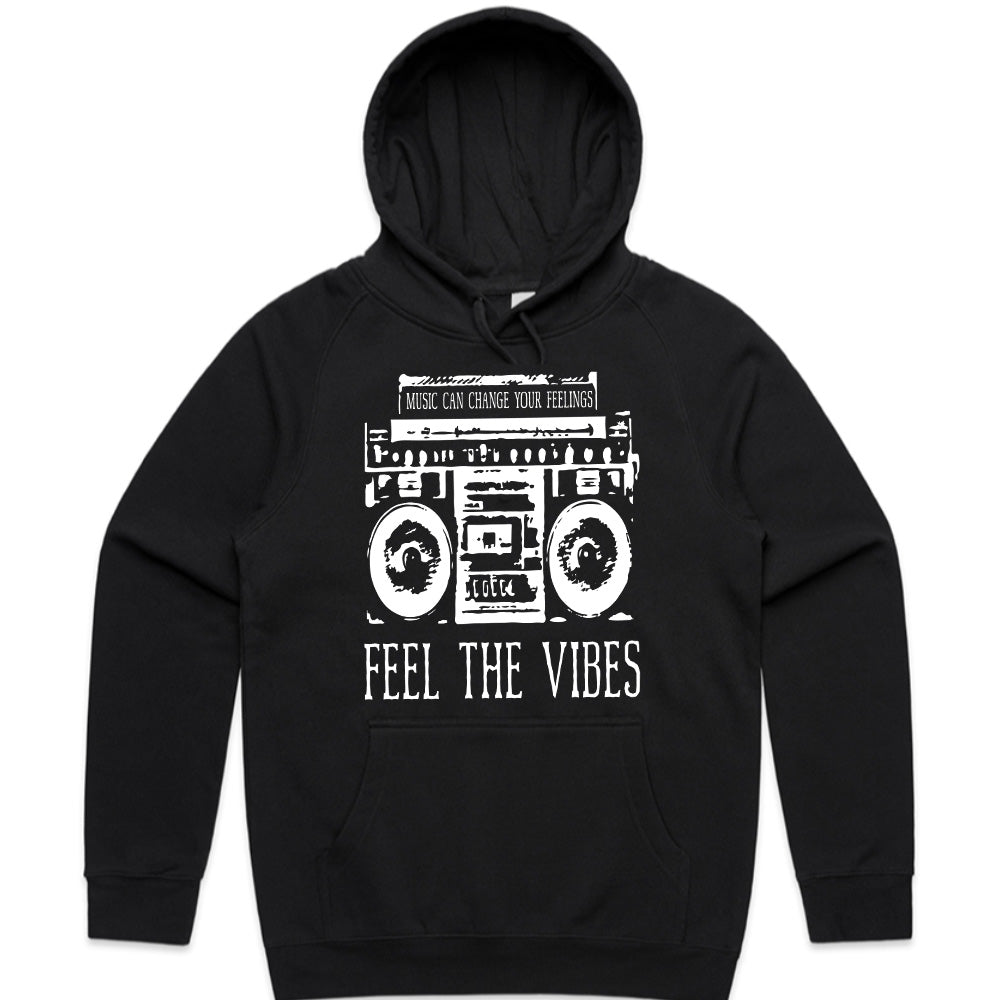 Feel The Vibes: Retro Boombox Music Tee