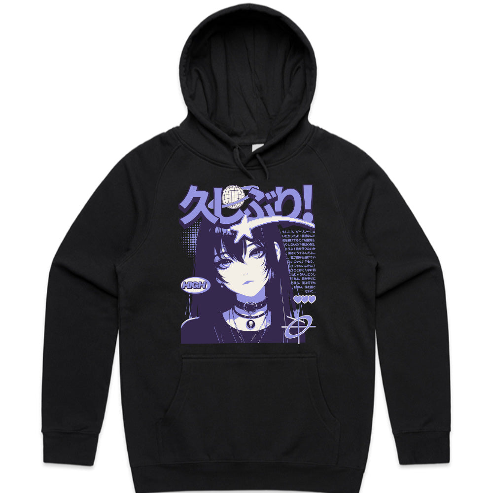 Neo-Noir Muse: Purple Tokyo Anime Tee