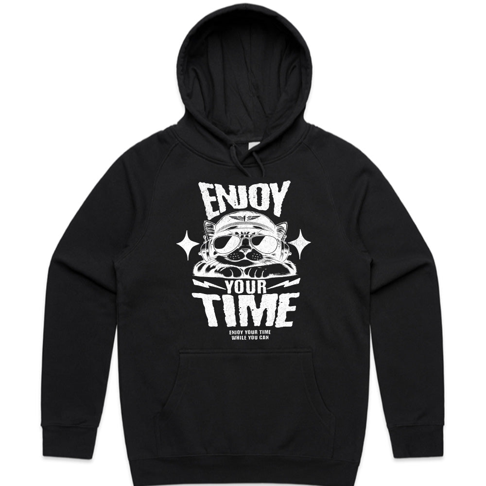 Enjoy Your Time" Aviator Cat Graphic Tee