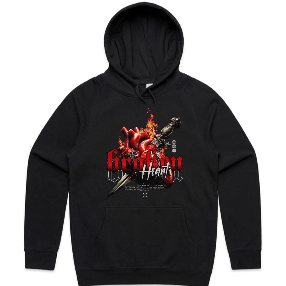 Broken Heart: Flame & Blade Streetwear Tee
