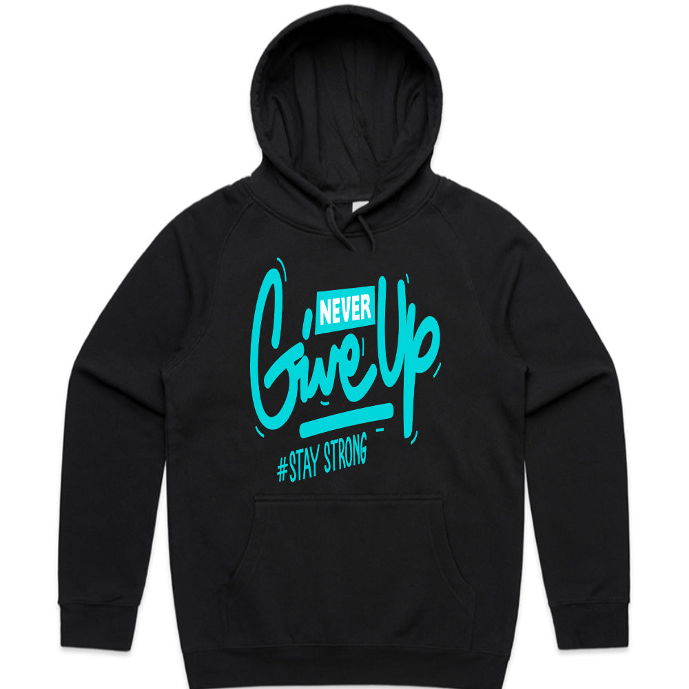 Never Give Up" Aqua Vibe Motivational Tee