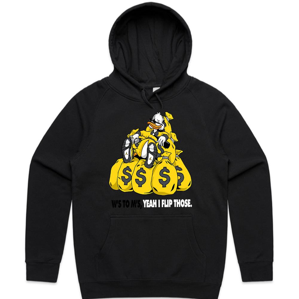 Money Bags Scrooge" Black T-Shirt