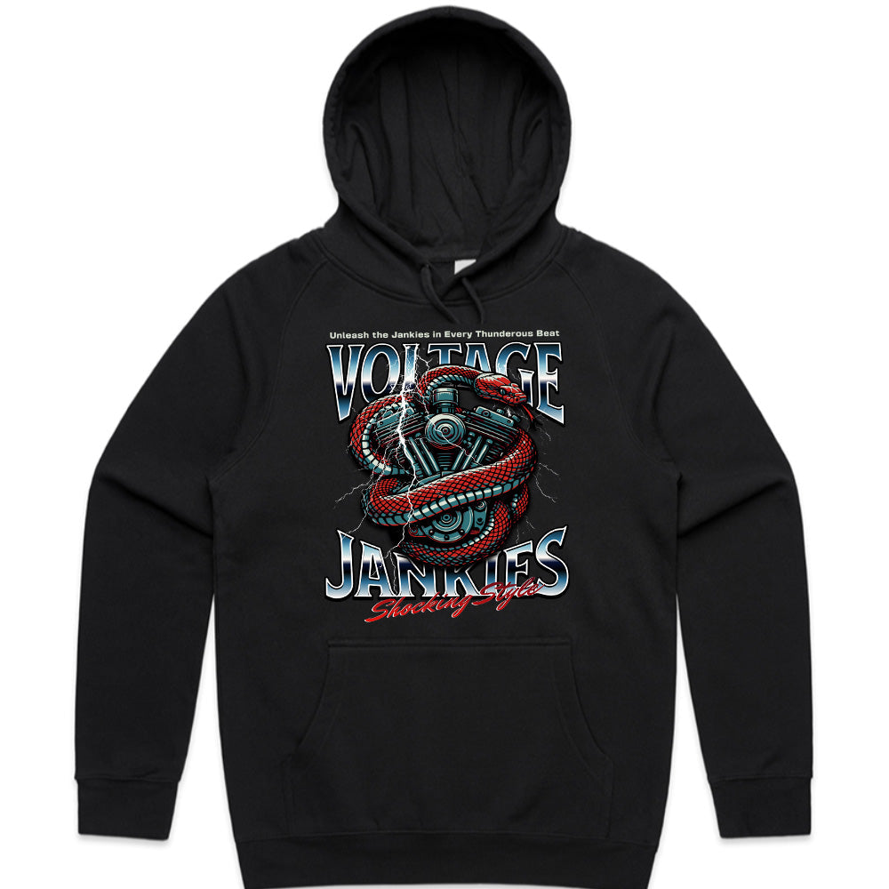 Voltage Junkies Biker T-Shirt – Shocking Style, Electrifying Power