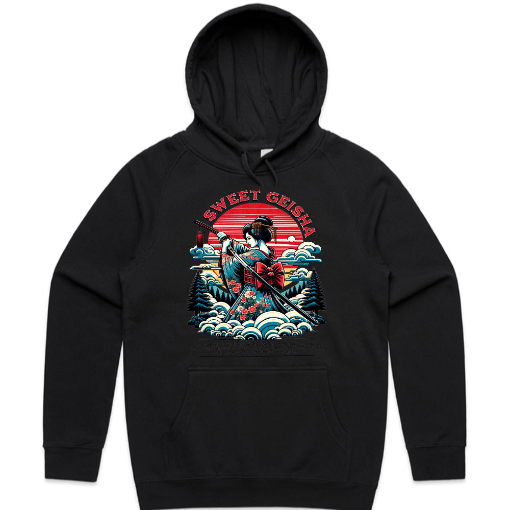 Crimson Serenity: “Sweet Geisha” Rising Sun Tee