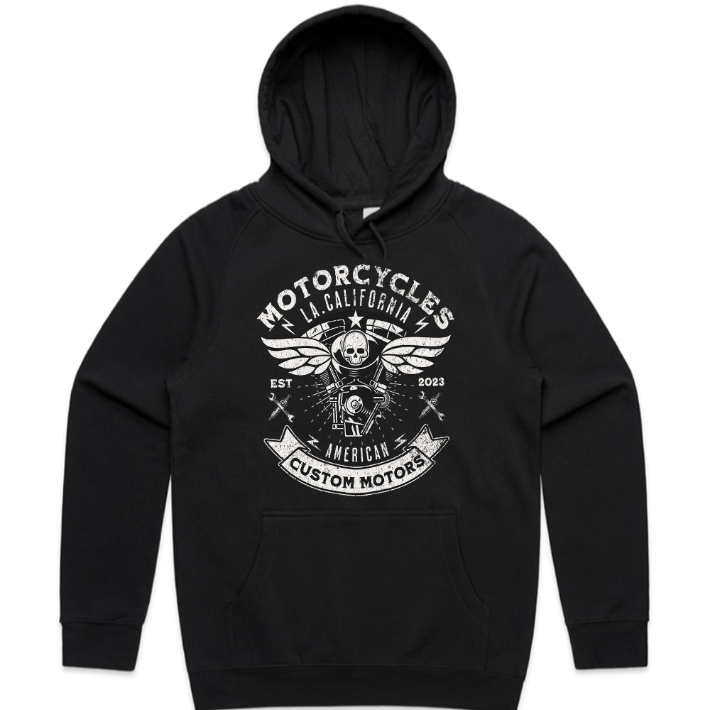 American Custom Motors – Vintage Motorcycle Skull T-Shirt