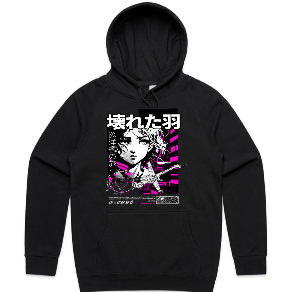 Broken Wings – Neon Odyssey Anime Tee