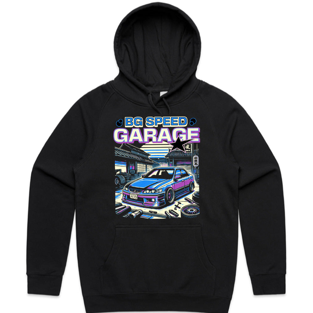 BG Speed Garage JDM Tuning T-Shirt – Neon Drift Garage Edition