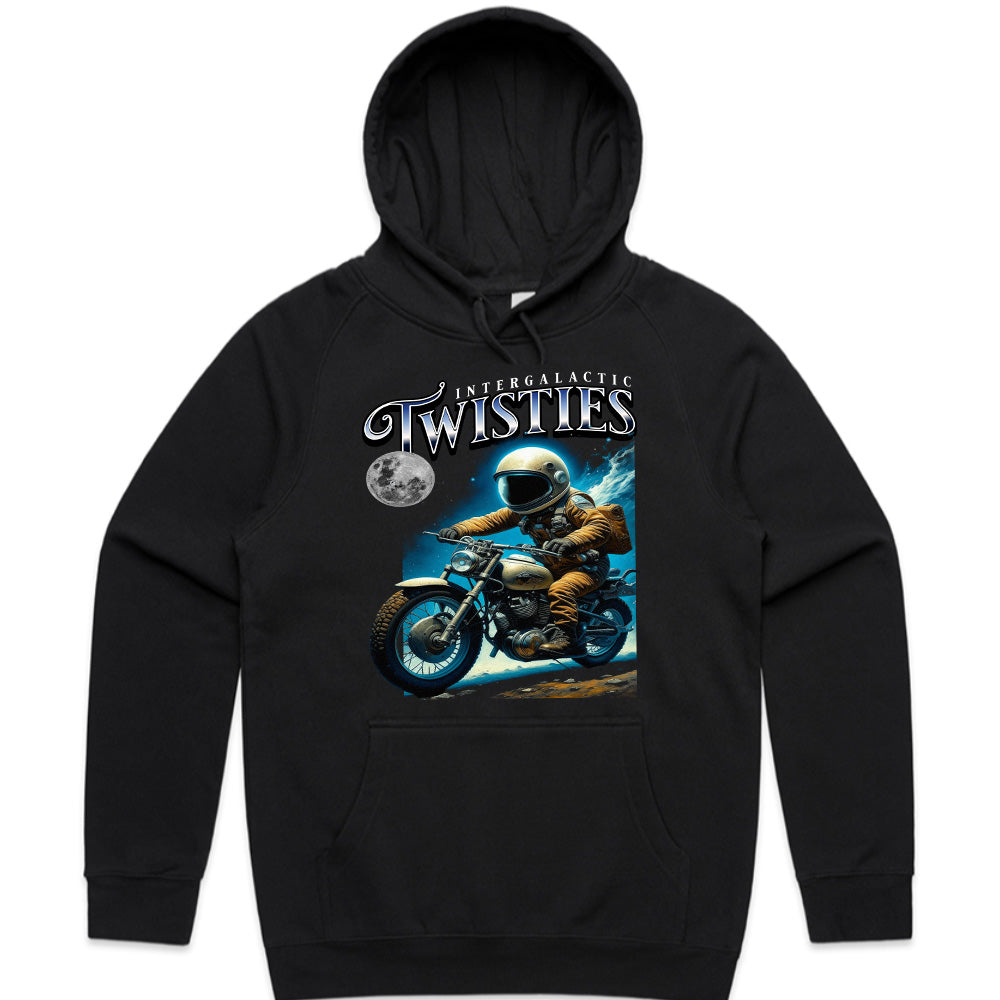 Intergalactic Twisties – Astronaut Biker Adventure T-Shirt