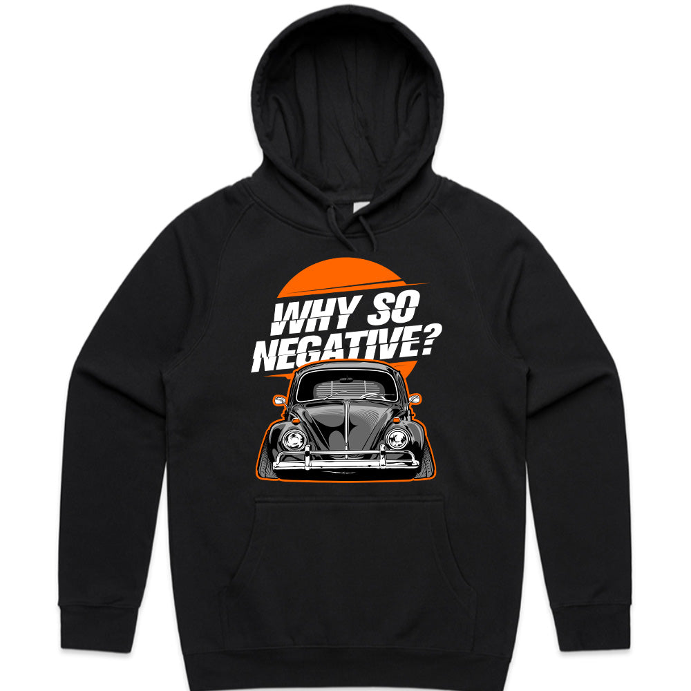 Why So Negative? VW Beetle Stance T-Shirt – Classic Air-Cooled Humor Tee