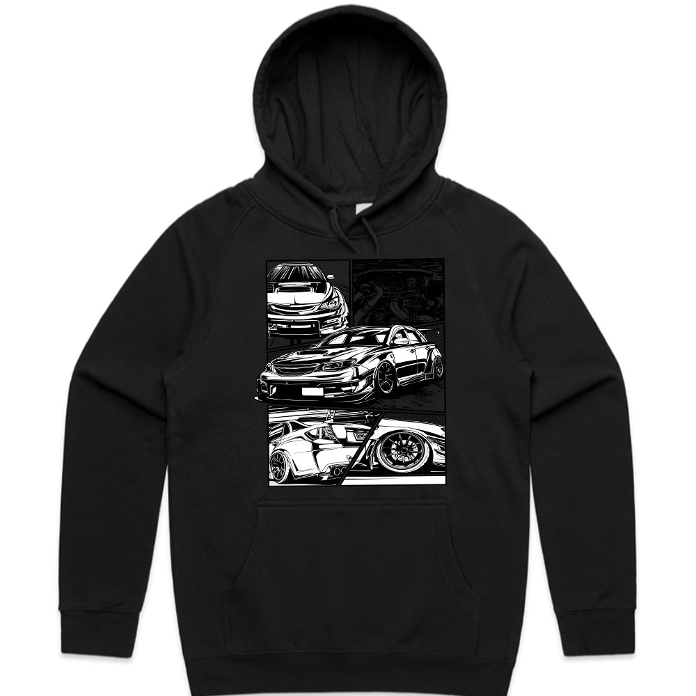 Subaru WRX Stance Art T-Shirt – JDM Black & White Street Edition