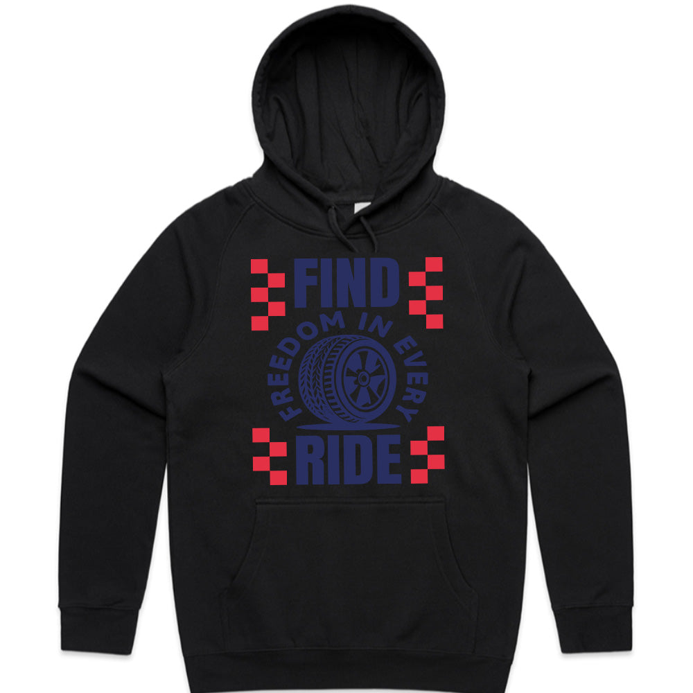 Find Freedom In Every Ride - Car Enthusiast Bold Typography T-Shirt