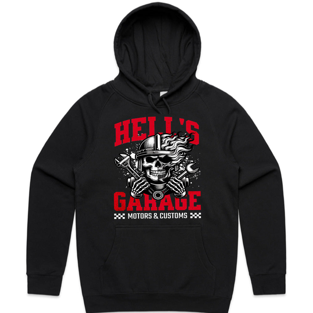 Hell’s Garage – Motors & Customs Skull Mechanic T-Shirt