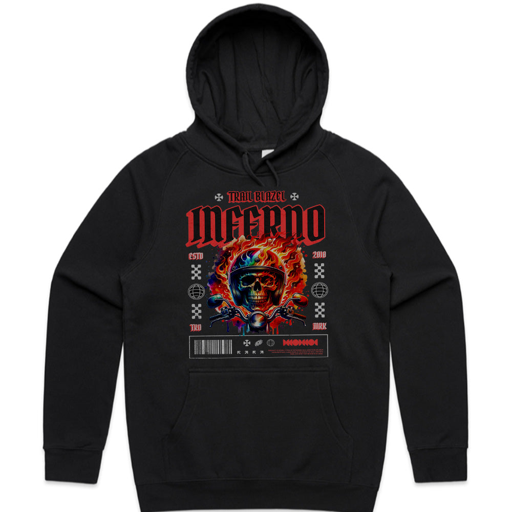 Inferno Trail Blaze – Flaming Skull Biker T-Shirt