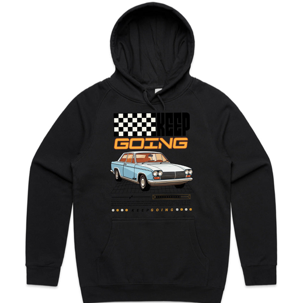 Keep Going: Retro Classic Car Motivation T-Shirt
