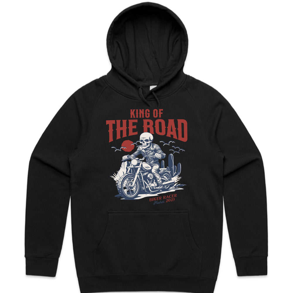 King of the Road – Biker Racer Skull T-Shirt