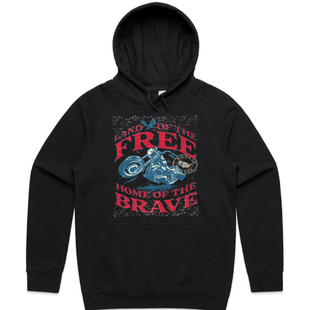 Land of the Free – Home of the Brave Patriotic Biker T-Shirt