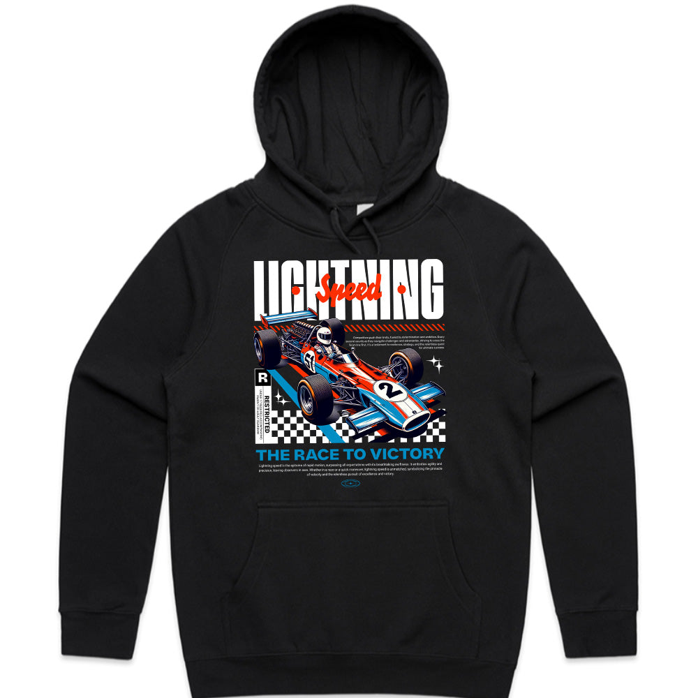 Lightning Speed: Retro Race Victory T-Shirt
