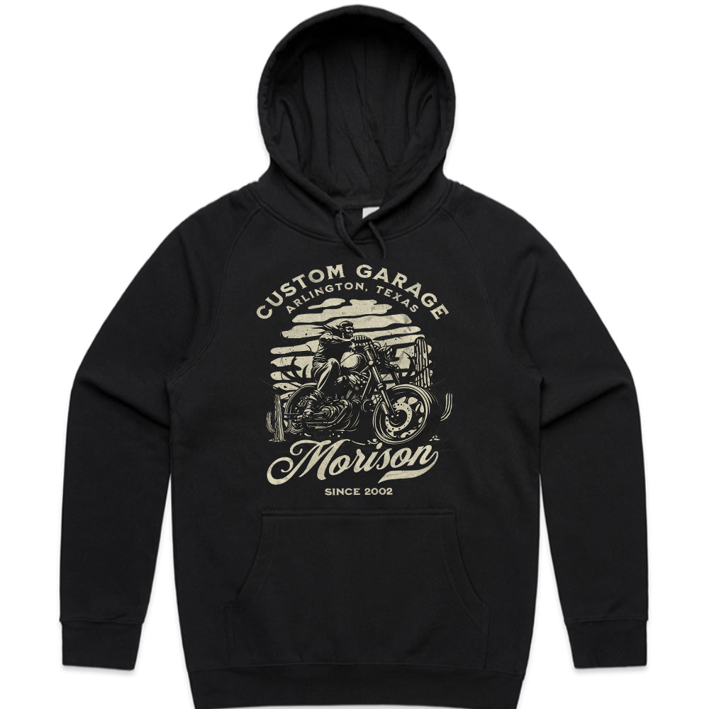 Morison Custom Garage – Arlington, Texas Vintage Biker T-Shirt