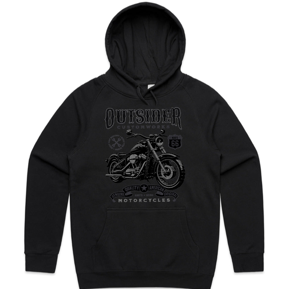 Outsider Customworks T-Shirt – Vintage Route 66 Motorcycle Builder Tee