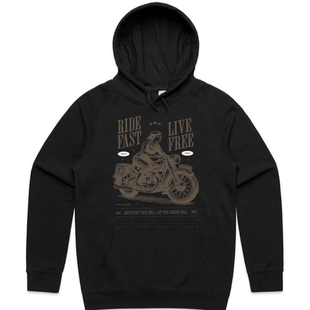 Ride Fast Live Free T-Shirt – Vintage Motorcycle Freedom Tee