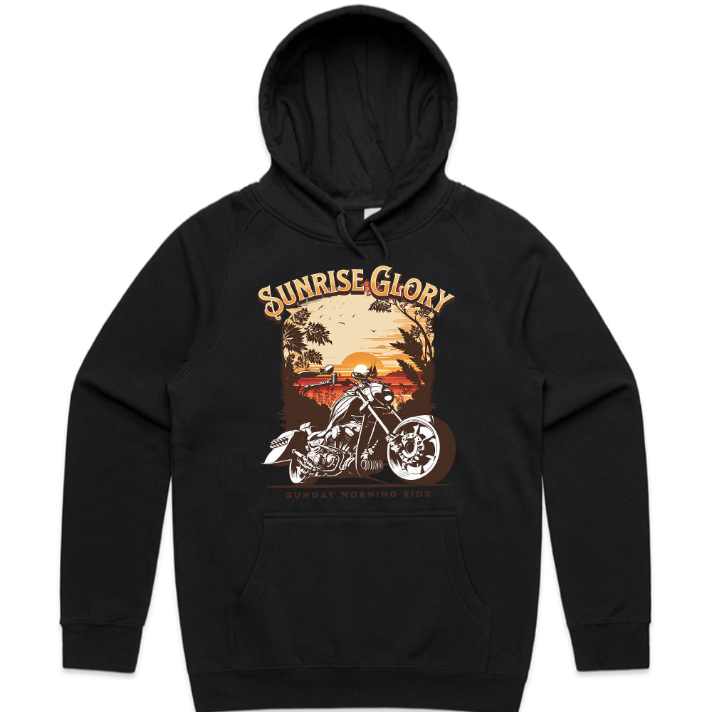 Sunrise Glory Ride T-Shirt – Chopper Motorcycle Sunset Adventure Tee