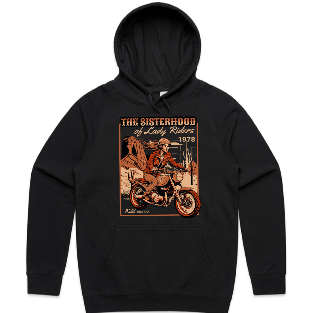 The Sisterhood of Lady Riders T-Shirt – Vintage Biker Woman Tee