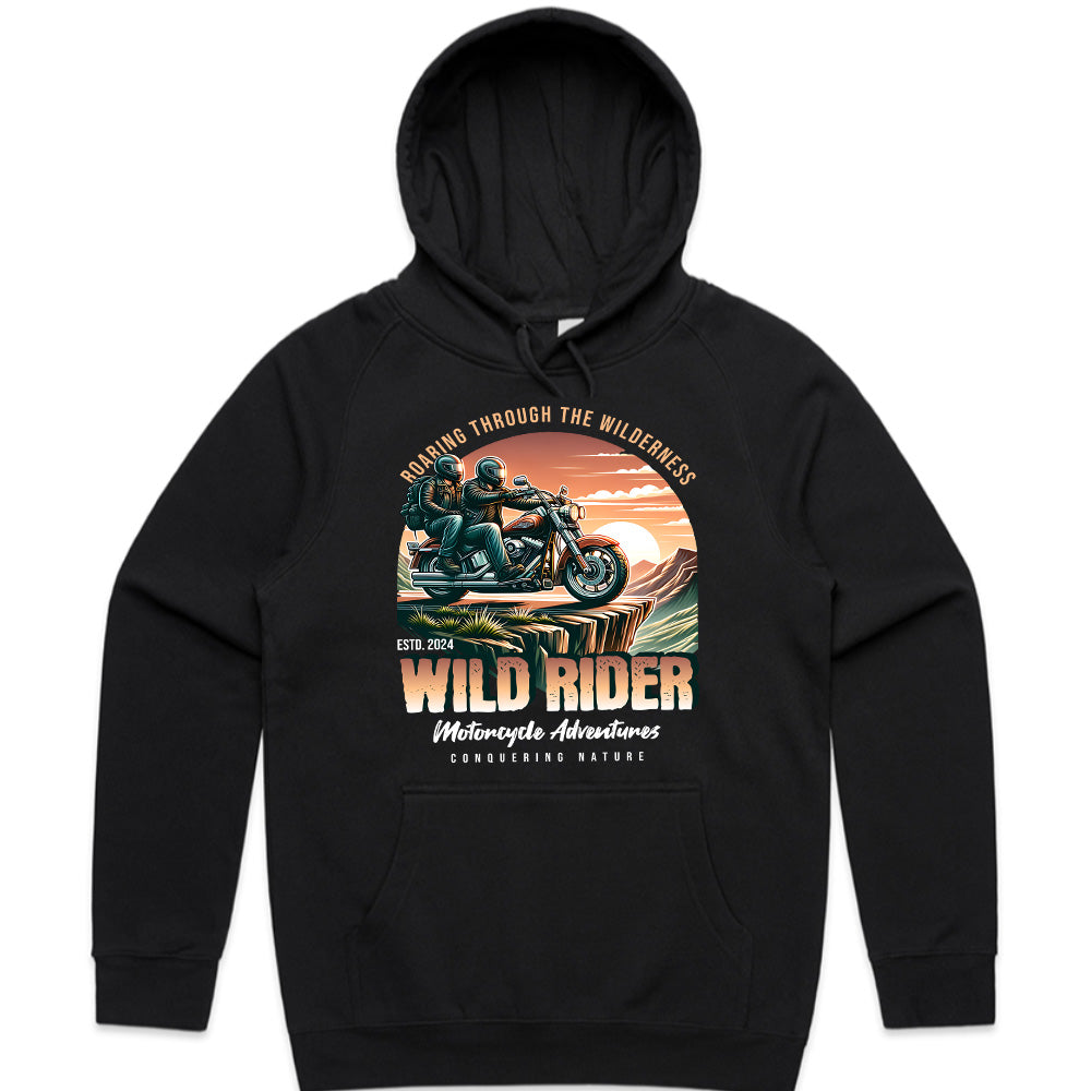 Wild Rider Motorcycle Adventure T-Shirt – Roaring Through the Wilderness