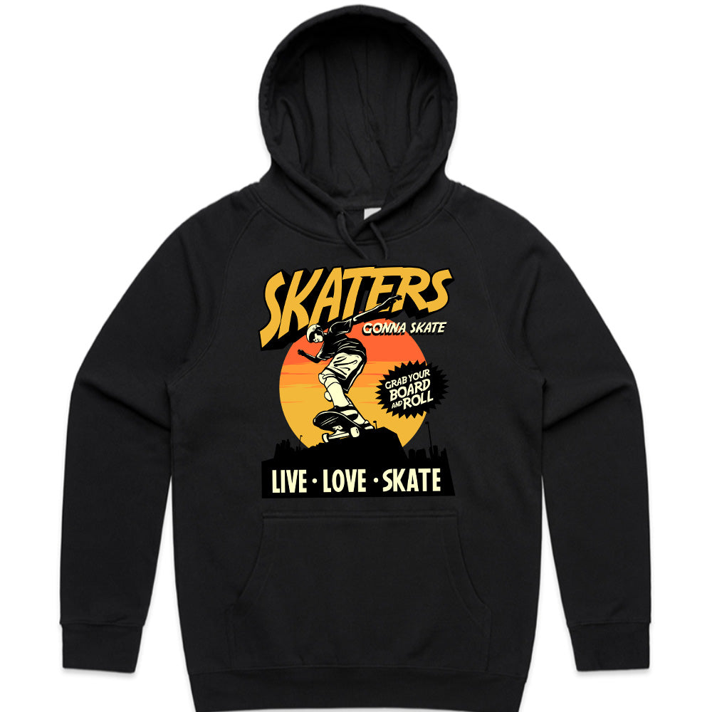 Skaters Gonna Skate - Urban Sunset Skateboarding Tee