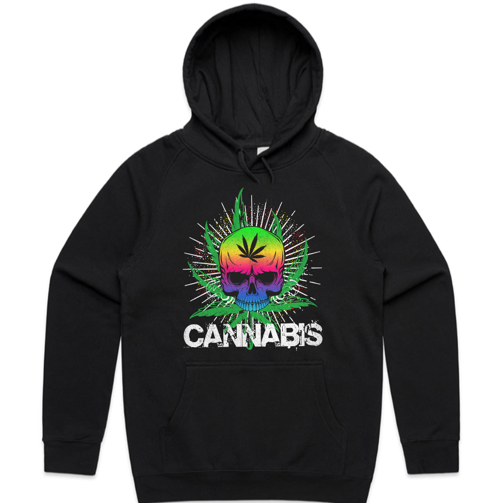 Psychedelic Cannabis Skull: Bold Streetwear Statement Tee