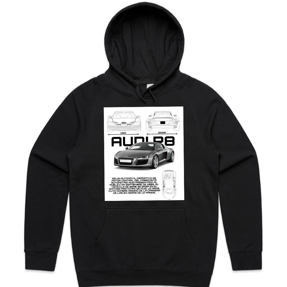 Audi R8 Performance Blueprint Hoodie – Supercar Heritage Edition