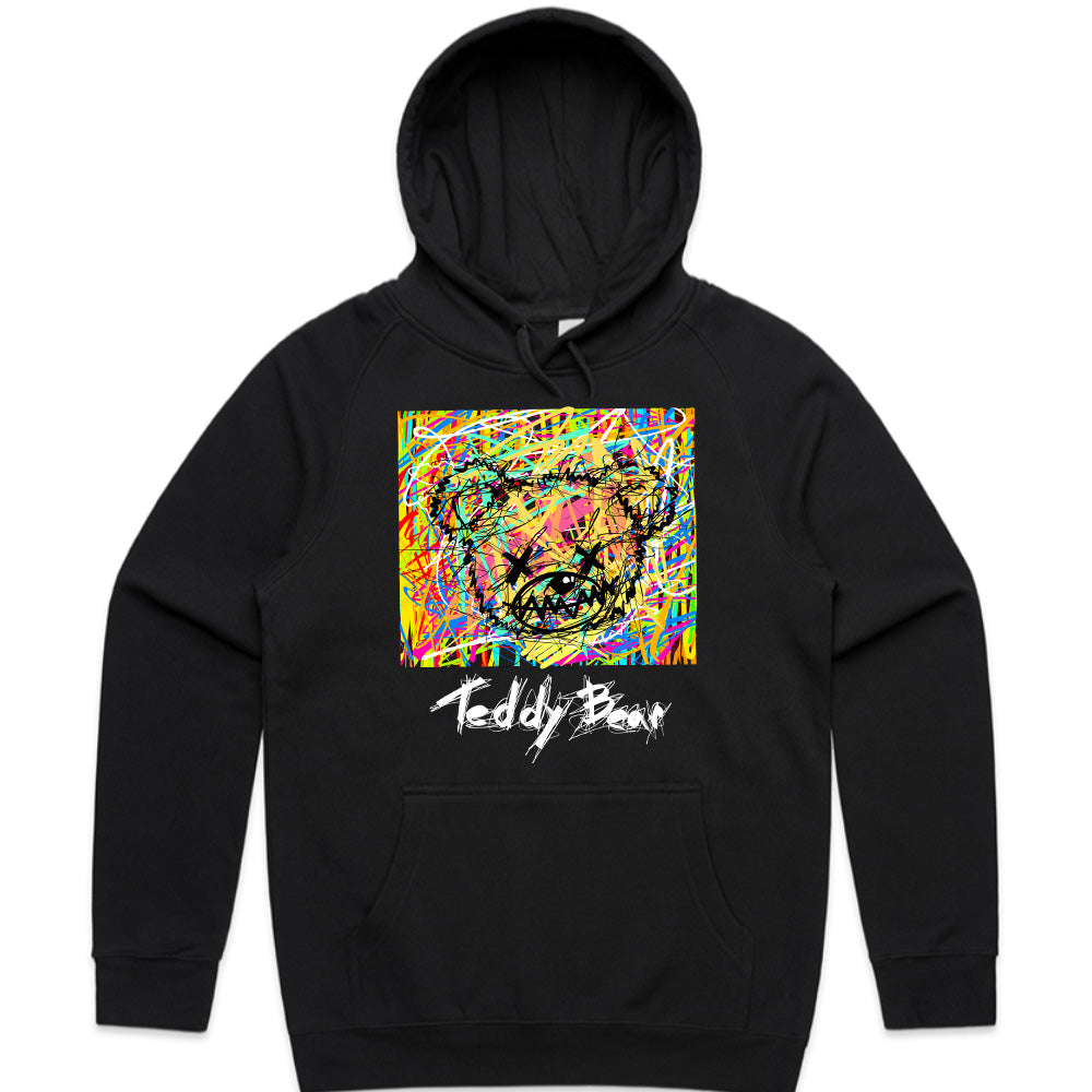 Chaotic Cuddles – Abstract Teddy Riot Tee