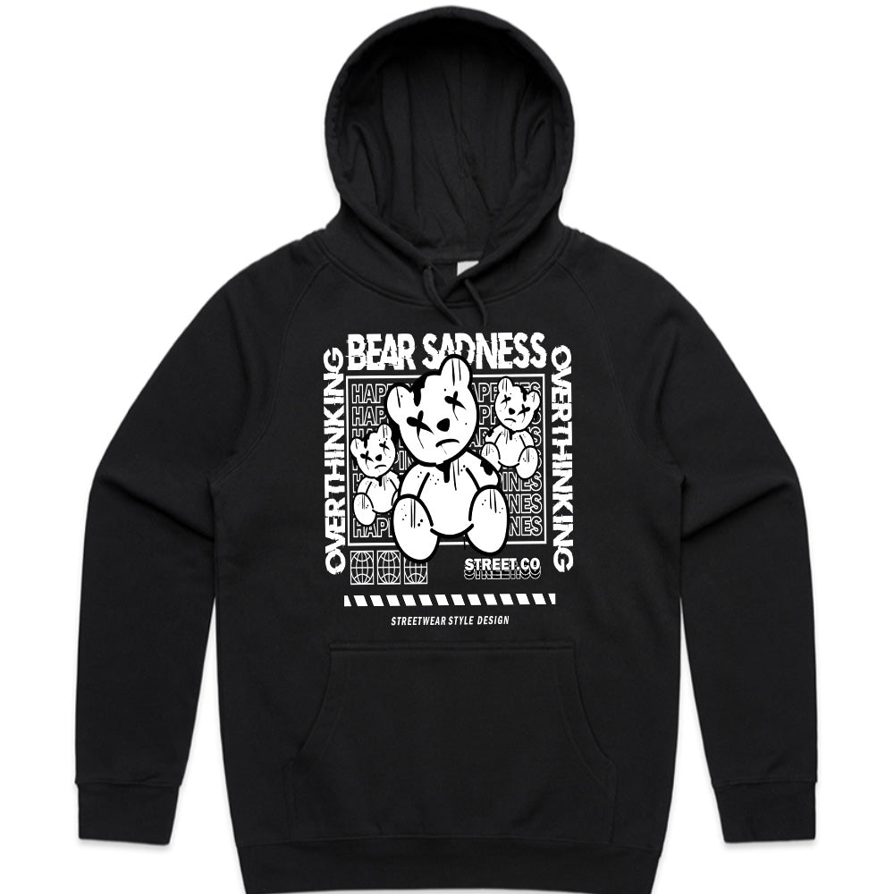 Overthink Matrix – Bear Sadness Street Grid Tee