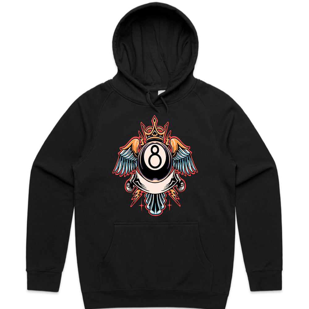 King of Fate: Winged Eightball Crest Tee