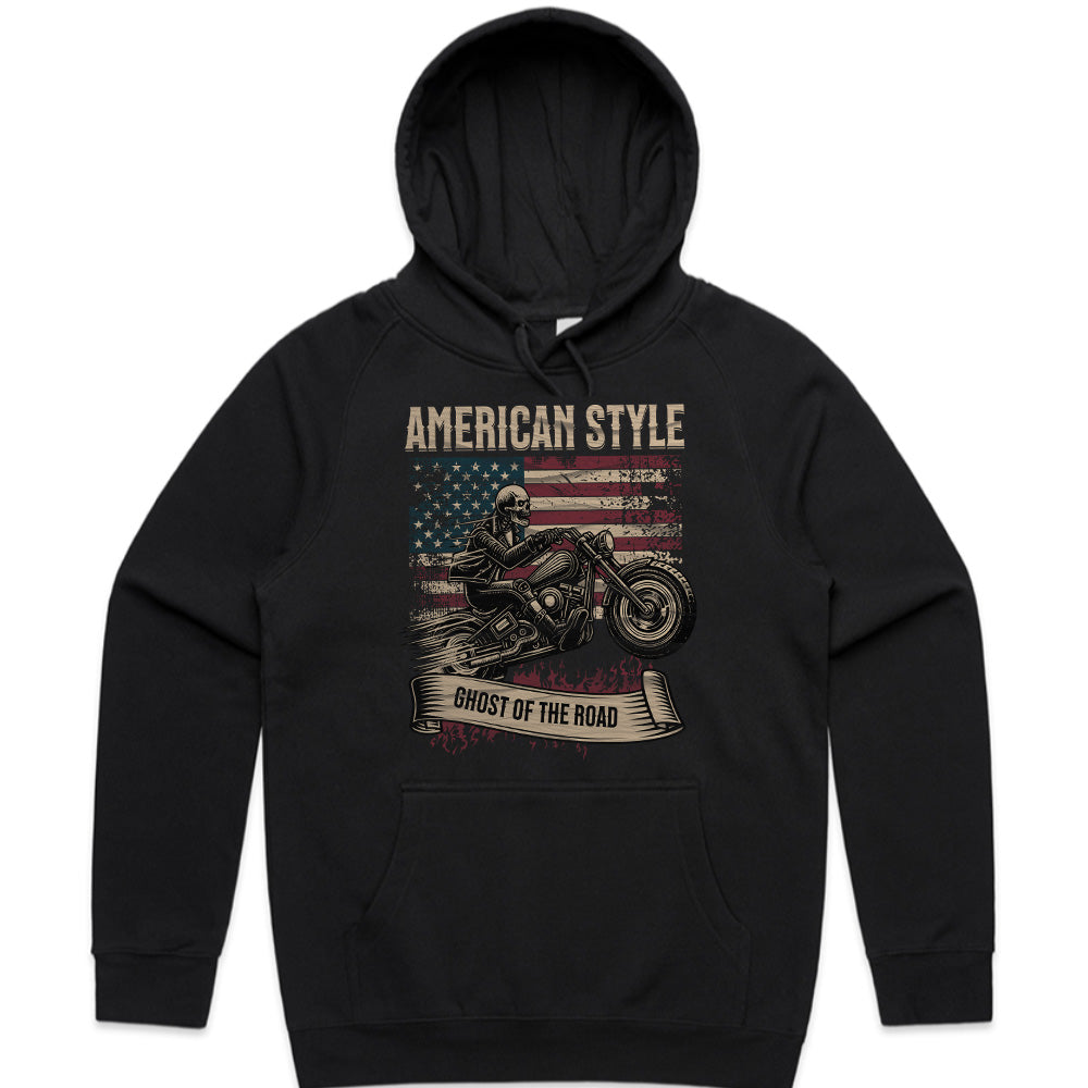 Ghost of the Road – American Biker Skull T-Shirt