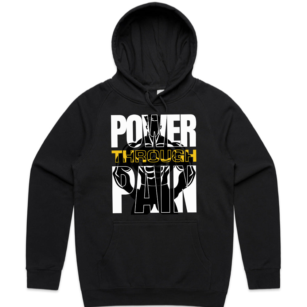"Power Through Pain" Motivational Gym T-Shirt – Strength & Resilience
