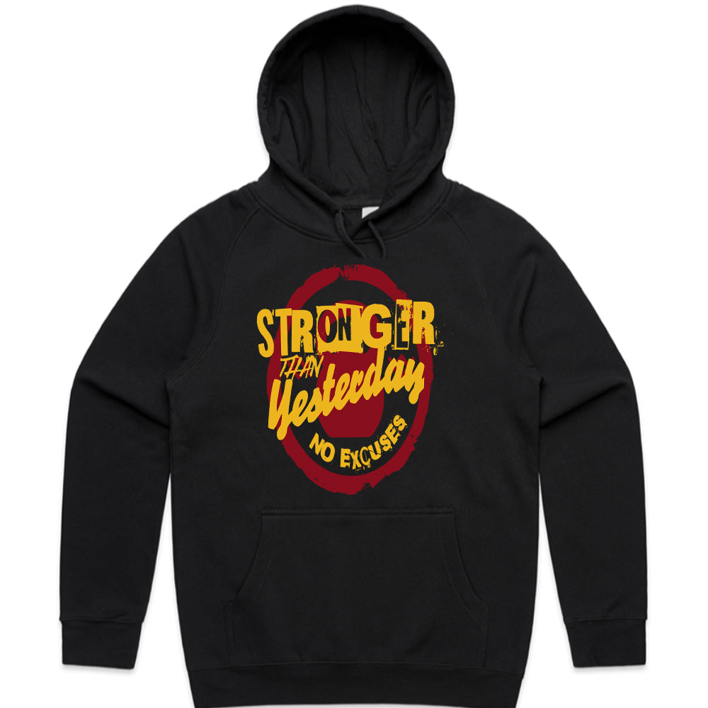 Stronger Than Yesterday – No Excuses Gym T-Shirt | Motivational Fitness Tee