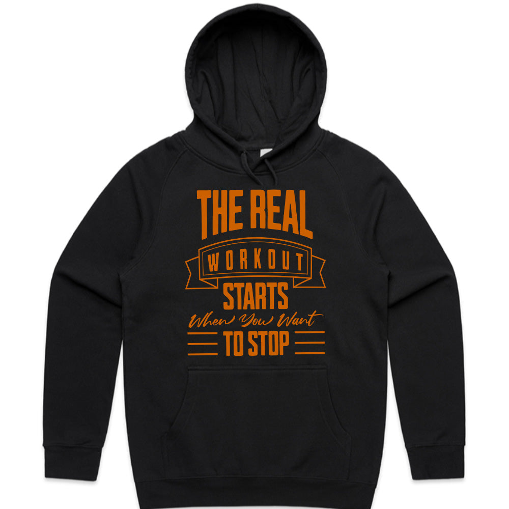 "The Real Workout Starts When You Want to Stop" Motivational Gym T-Shirt