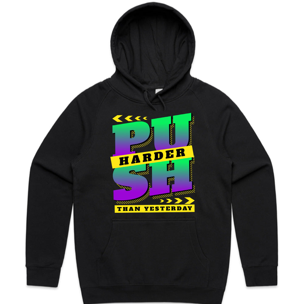 "Push Harder Than Yesterday" Motivational Gym T-Shirt – Keep Grinding, Keep Winning