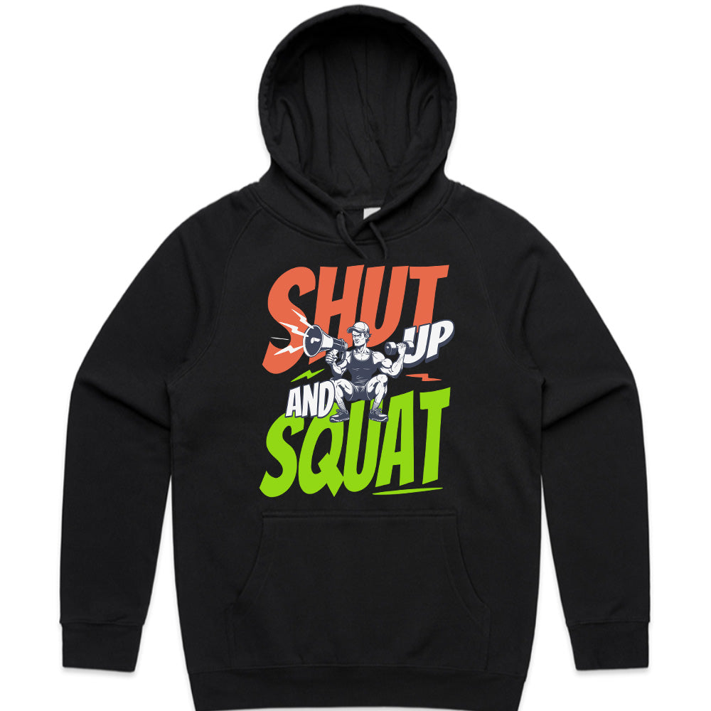 "Shut Up and Squat" Gym T-Shirt – No Excuses, Just Gains