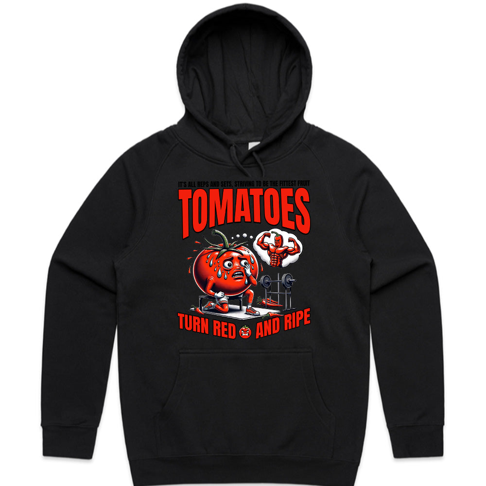 "Tomatoes Turn Red and Ripe" Funny Workout Gym T-Shirt – Fitness Humor