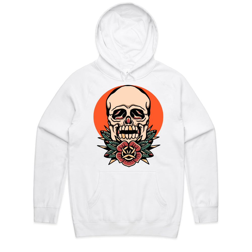 Crimson Bloom: Skull & Rose Fusion Tee