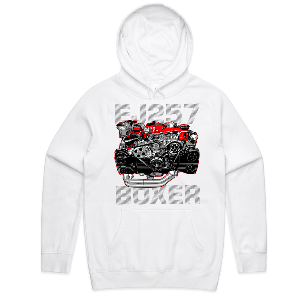 EJ257 Boxer Engine T-Shirt — Boosted Subaru Heart Edition