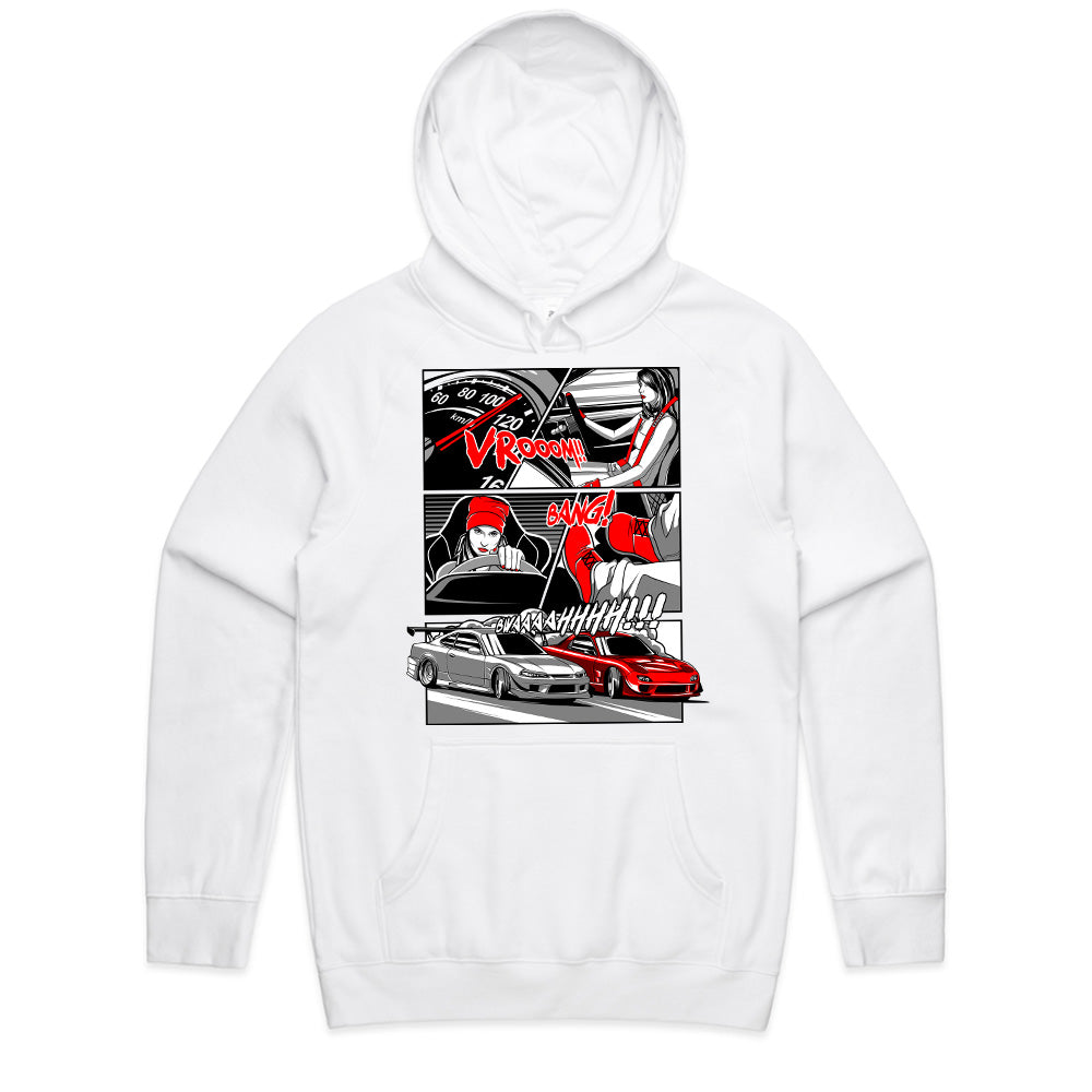 JDM Street Racer Manga T-Shirt – Drift Battle Comic Style Tee