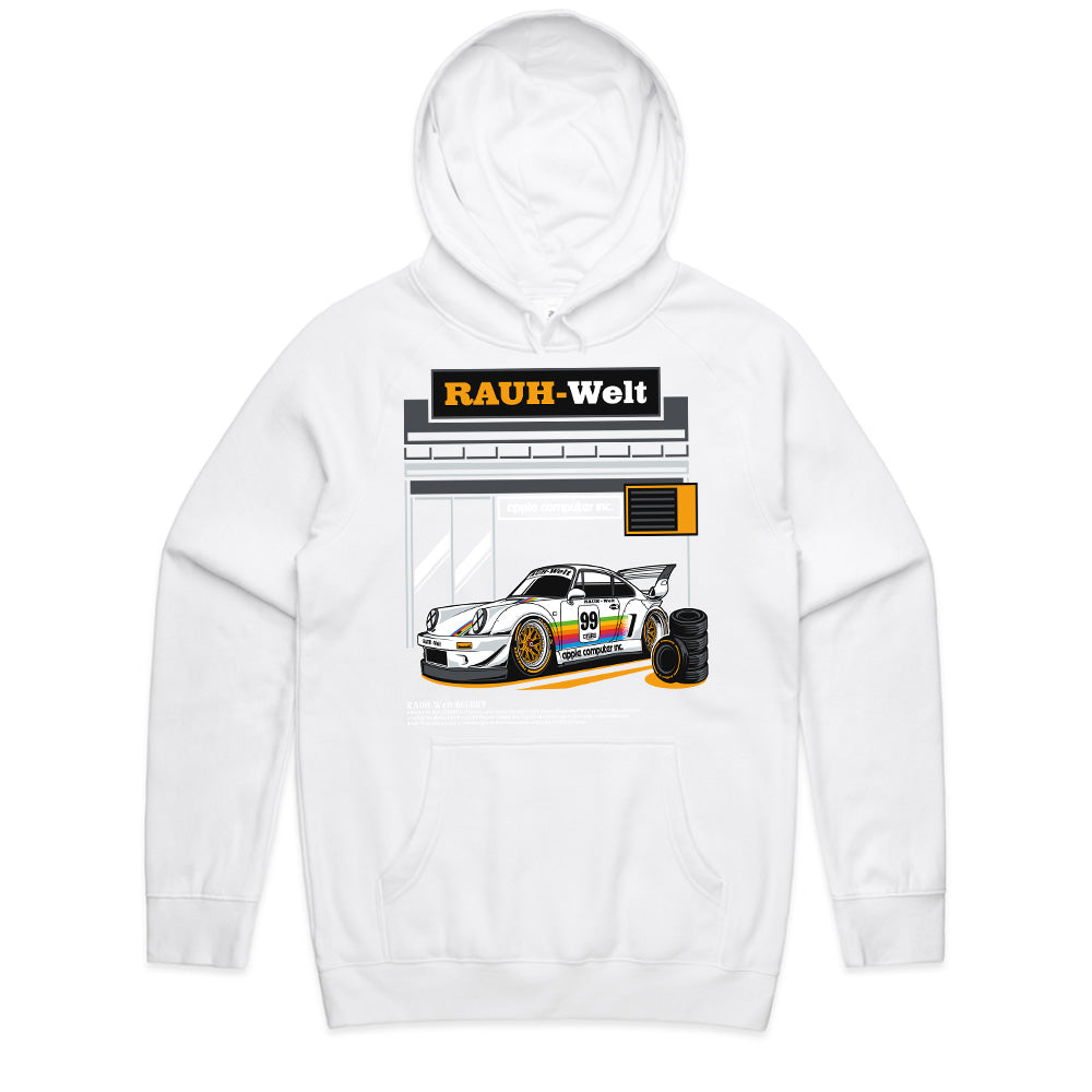 Rauh-Welt Begriff Porsche 911 T-Shirt – Vintage Apple Racing Edition