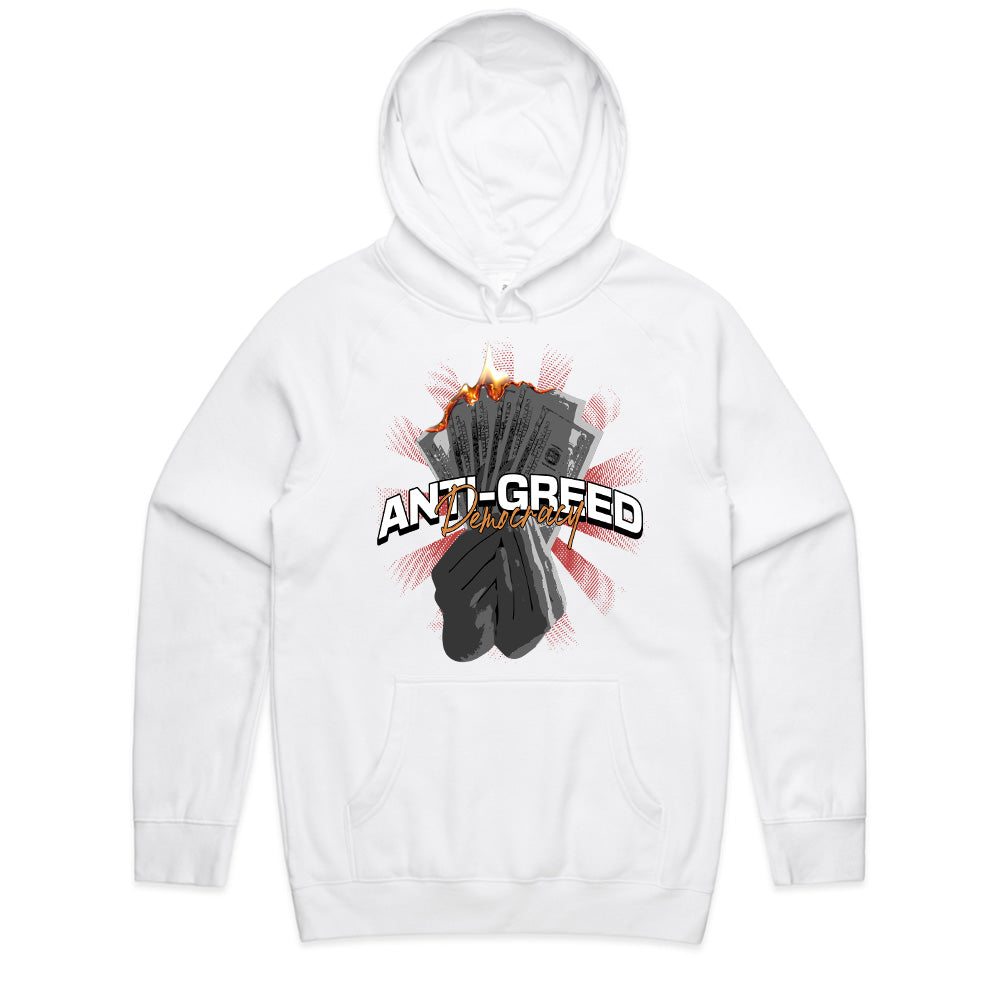Burn the Greed: Anti-Greed Democracy Tee